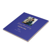 bohoモダン happy anniversary名前blue orange タイル (側面)