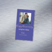 bohoモダン happy anniversary名前blue orange マグネット名刺 (インサイチュ)