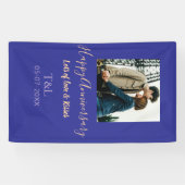 bohoモダン happy anniversary名前blue orange 横断幕 (横)