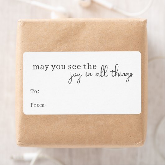 Bohoモダン Joy In All Things Rectangular Gift ラベル (インサイチュ)
