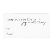 Bohoモダン Joy In All Things Rectangular Gift ラベル (正面)