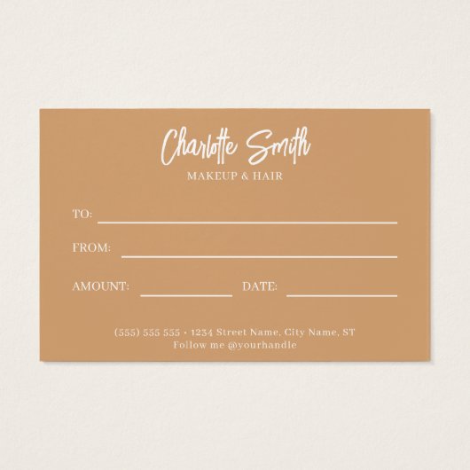 Bohoモダン Small Business Gift Certificate (裏面)