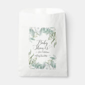 BOHOユーカリ緑の水の色ベビーシャワー フェイバーバッグ (正面)