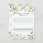 BOHOユーカリ葉の葉の水色の緑 アドバイスカード (正面/裏面)