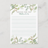 BOHOユーカリ葉の葉の水色の緑 アドバイスカード (正面)