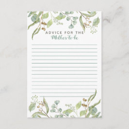 BOHOユーカリ葉の葉の水色の緑 アドバイスカード