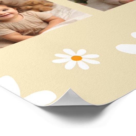 Bohoライトデイジー誕生日フォトマイルストーンポスター ポスター (角)