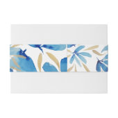 Bohoライトブルーと金ゴールド水彩花 招待状ベリーバンド (裏面例)