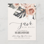 BOHOラストモンステラ水カラーフローラ日救付 案内ポストカード (正面)