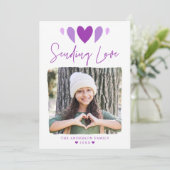 Bohoラブパープル写真バレンタインデー シーズンカード (スタンド正面)