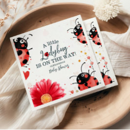 Bohoリトルレディバグ赤ちゃんシャワー スタンダードカクテルナプキン