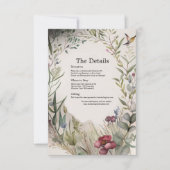 BOHOリングや輪の花と枝の詳細カード サンキューカード (正面)