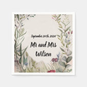 BOHOリングや輪の花と枝カクテルナプキン スタンダードカクテルナプキン (正面)