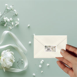 BOHOリングや輪の花と枝差出人住所 ラベル