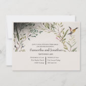 BOHOリングや輪の花と枝結婚のリハーサル 招待状 (正面)