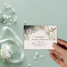 BOHOリングや輪の花と枝結婚のリハーサル 招待状