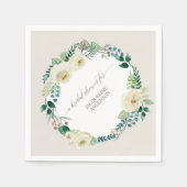 BOHOリース素朴アラバスターバラ葉フローラ スタンダードカクテルナプキン (正面)