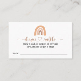 Bohoレインボーおむつラッフルベビーシャワーカード 名刺
