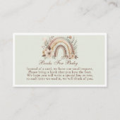 Bohoレインボーとフラワーブックベビーカード エンクロージャーカード (正面)