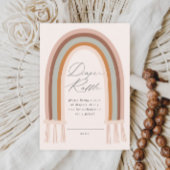 Bohoレインボーアースートーンベビーシャワーおむつラッフル エンクロージャーカード