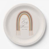 Bohoレインボーアース音色ベビーシャワー ペーパープレート (正面)