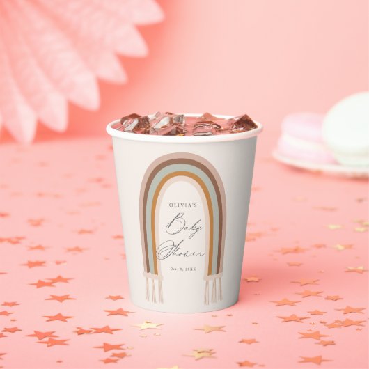 Bohoレインボーアース音色ベビーシャワー 紙コップ (インサイチュ)