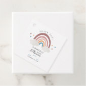 Bohoレインボーウォーターカラースクリプトベビーシャワー フェイバータグ (インサイチュ)
