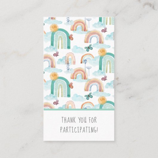 BOHOレインボーサンシャモダンインベビーオムツラッフル 名刺 (裏面)