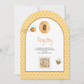 Bohoレインボースイートリトルビーアーチベイビーシャワー 招待状 (裏面)