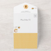 Bohoレインボースイートリトルビーネイビーベイビーシャワー オールインワン招待状 (外側)