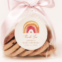 Bohoレインボーテラコッタベビーシャワーサンキュー ラウンドシール