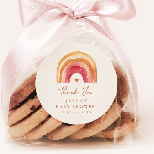 Bohoレインボーテラコッタベビーシャワーサンキュー ラウンドシール