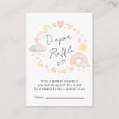 Bohoレインボーピンクおむつラッフルベビーガールシャワー エンクロージャーカード (正面)