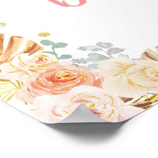 Bohoレインボーピンクベビーシャワーへようこそ ポスター (角)