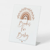 Bohoレインボーブックベビーサイン自然トーン 台座サイン (正面)