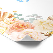 Bohoレインボーブルーベビーシャワーへようこそ ポスター (角)