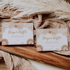 Bohoレインボーベビーシャワーおむつラッフルカード ノートカード