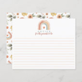 Bohoレインボーベビーシャワーアドバイスカード – 水彩 (正面/裏面)