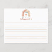 Bohoレインボーベビーシャワーアドバイスカード – 水彩 (正面)