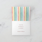 Bohoレインボーベビーシャワーピンク サンキューカード (内部)