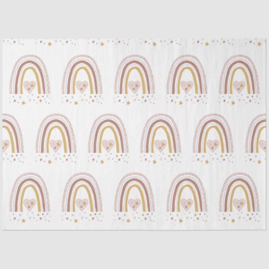 BOHOレインボーモダンスターズダスティピンクマスタードガール 薄葉紙 (正面)