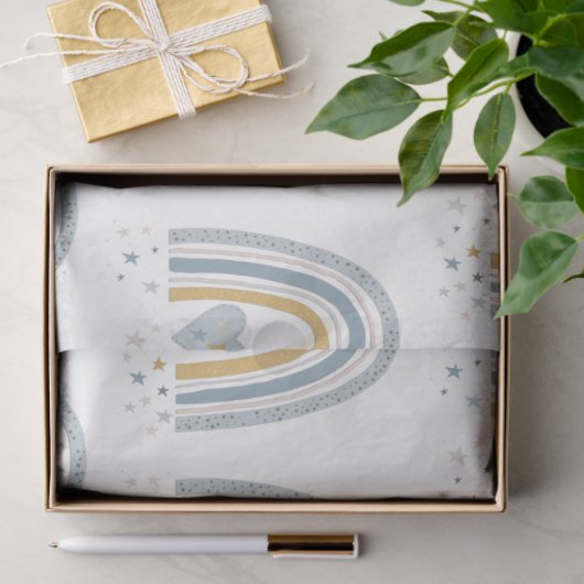 BOHOレインボーモダンスターズダスティブルーマスタードボーイ 薄葉紙 (ギフト)