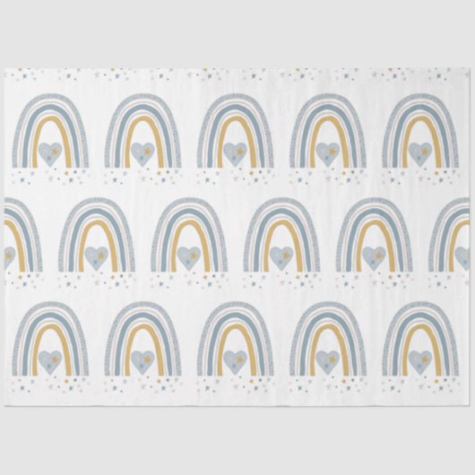 BOHOレインボーモダンスターズダスティブルーマスタードボーイ 薄葉紙 (正面)