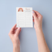 Bohoレインボーライオン赤ちゃん名シャワーゲーム チラシ (手)