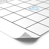 Bohoレインボー水色ベビーシャワービンゴゲーム ポスター (角)