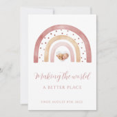 Bohoレインボー生まれたばかりのアナウンスカード 招待状 (正面)