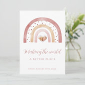 Bohoレインボー生まれたばかりのアナウンスカード 招待状 (スタンド正面)