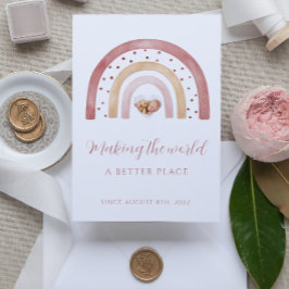 Bohoレインボー生まれたばかりのアナウンスカード 招待状