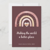 Bohoレインボー生まれたばかりのアナウンス 招待状 (正面)