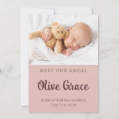 Bohoレインボー生まれたばかりのアナウンス 招待状 (裏面)